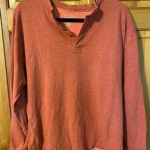 L.L. Bean Orange 1/4 Button Long Sleeve